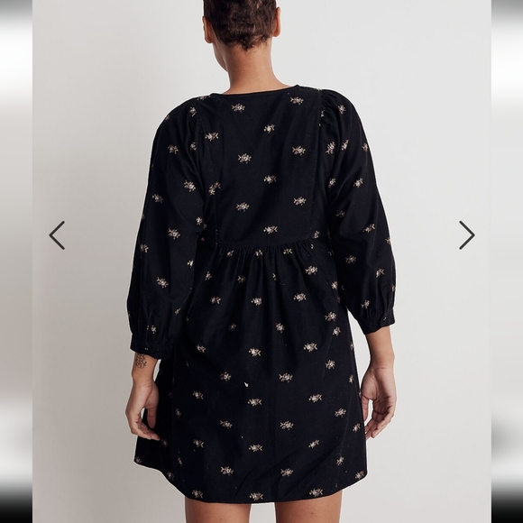 Madewell Corduroy Quilted-Bib Mini Dress in Blurred Ikat - Picture 2 of 7